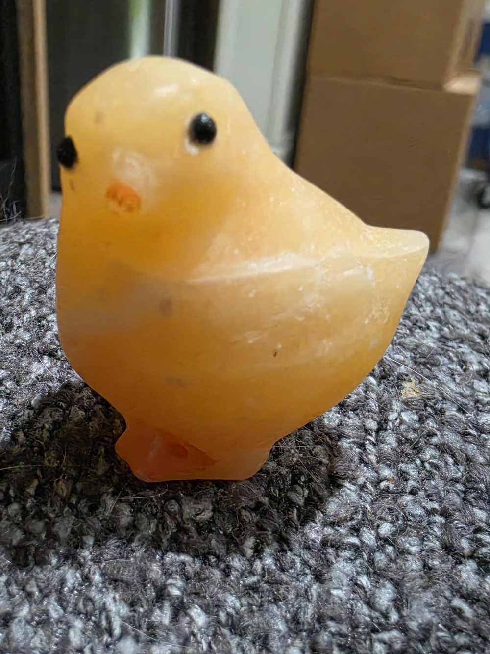 Orange Calcite Small Chicken Figurine